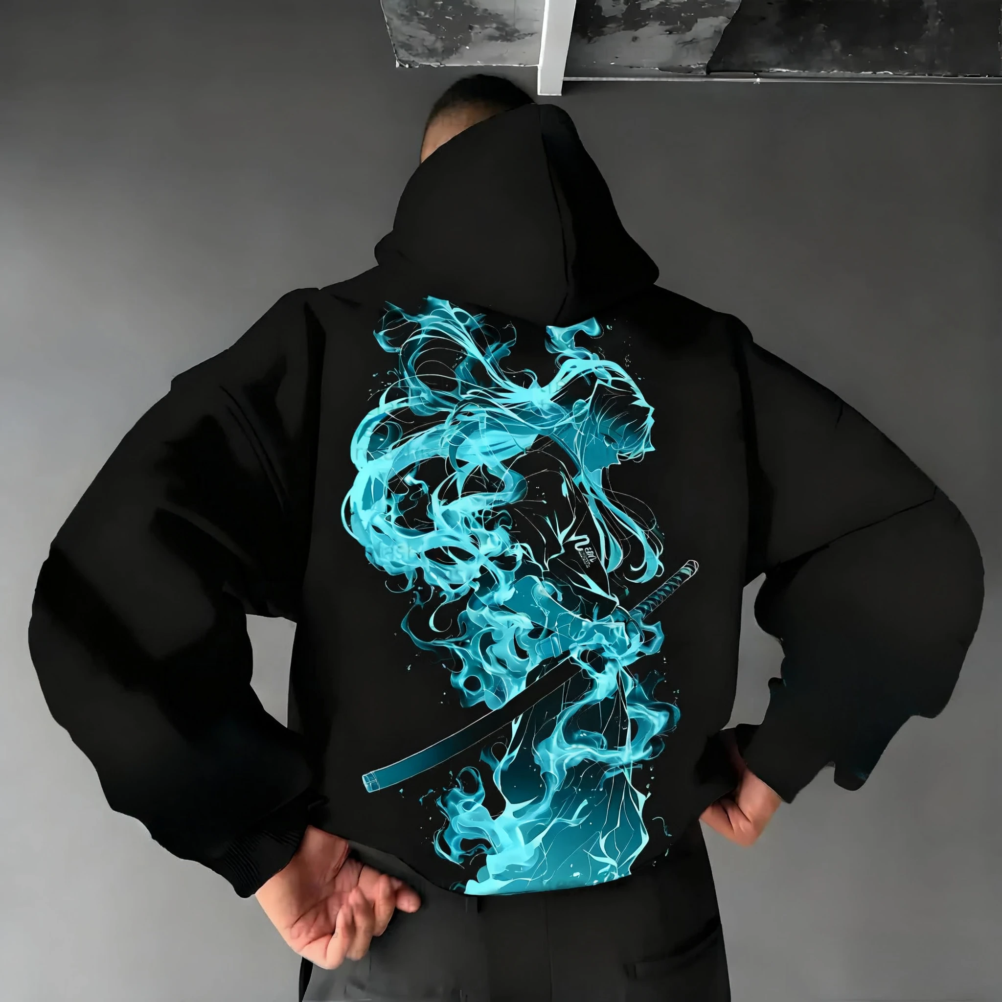 Demon Slayer Anime Peripheral Printed Hoodies for Autumn and Winter, Loose Cotton Fashionable Sweatshirts for Men and Women