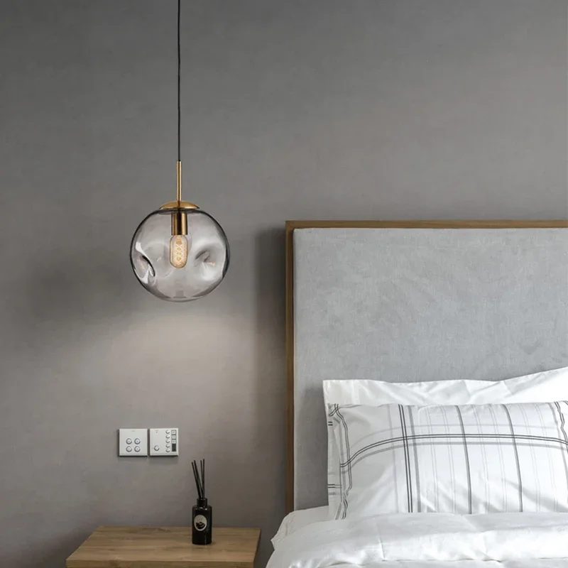 Nordic Modern Pendant Lights Creative Glass Ball Hanging Lamp For Dining Room Bedroom Bar Decor Loft Luminaire Light Fixtures