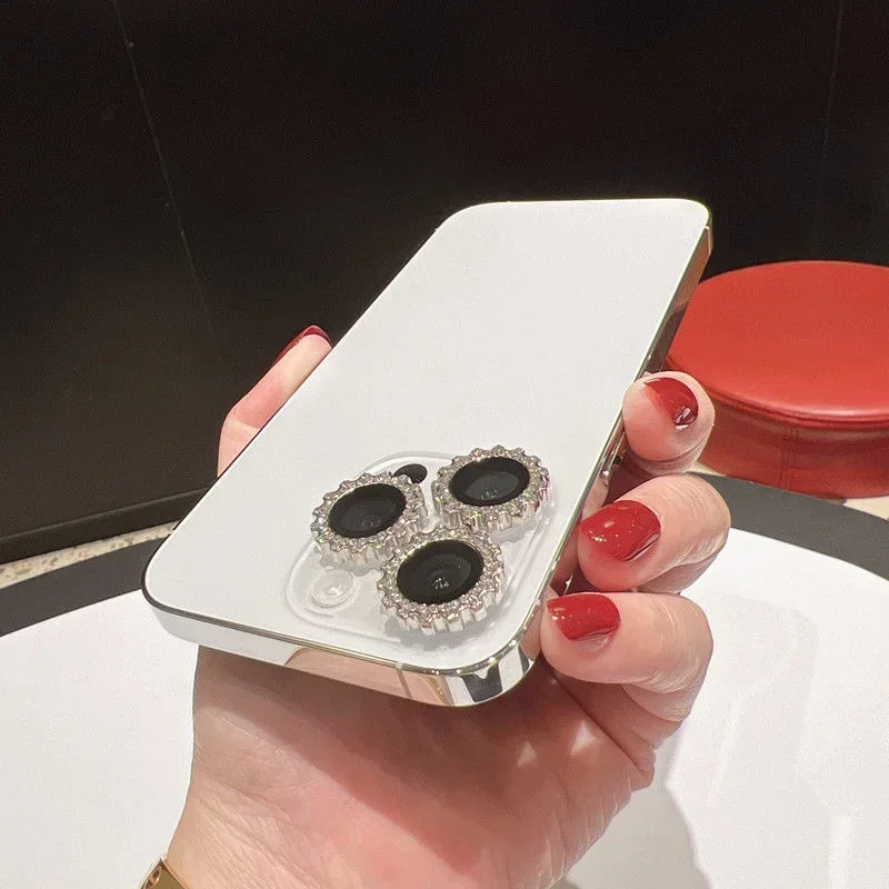 2-3Pcs Diamond Full Cover Camera Lens Protector Glass For IPhone 15 13 12 16 14 Pro Max Lens Protection Film On IPhone 12 13Mini