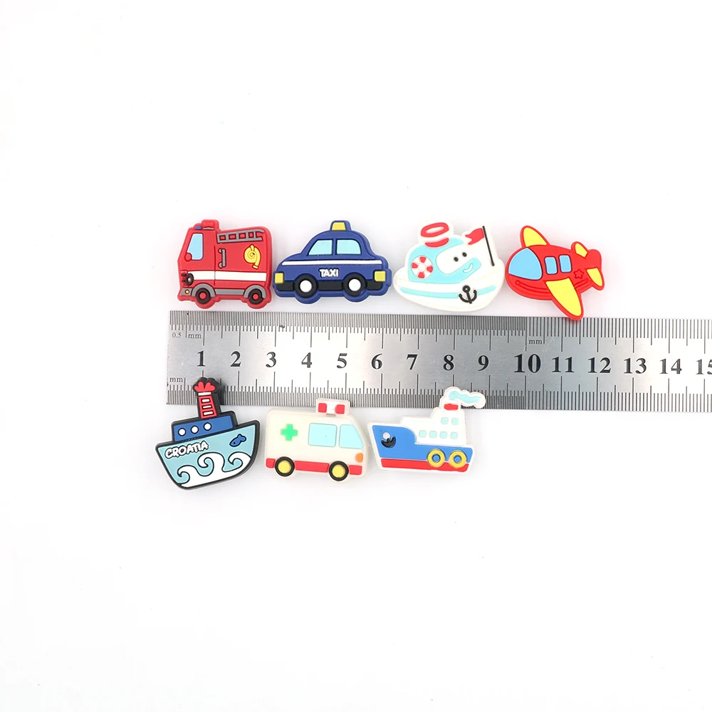 Shoe Accessories 1 Piece Various Means of Transportation Pvc Charms Shoe Decorations Cartoon Ornament friend's Gift - Detail 1