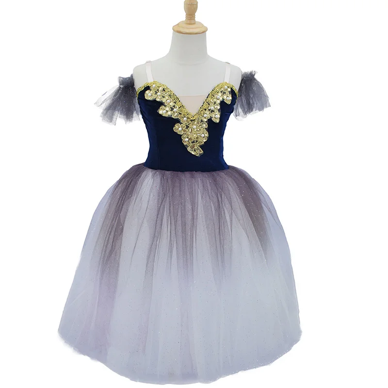 

Children's Ballet Year dress show Angsa lake dress long ballet blue green dress dress tight ballet girl's dress balerina woman