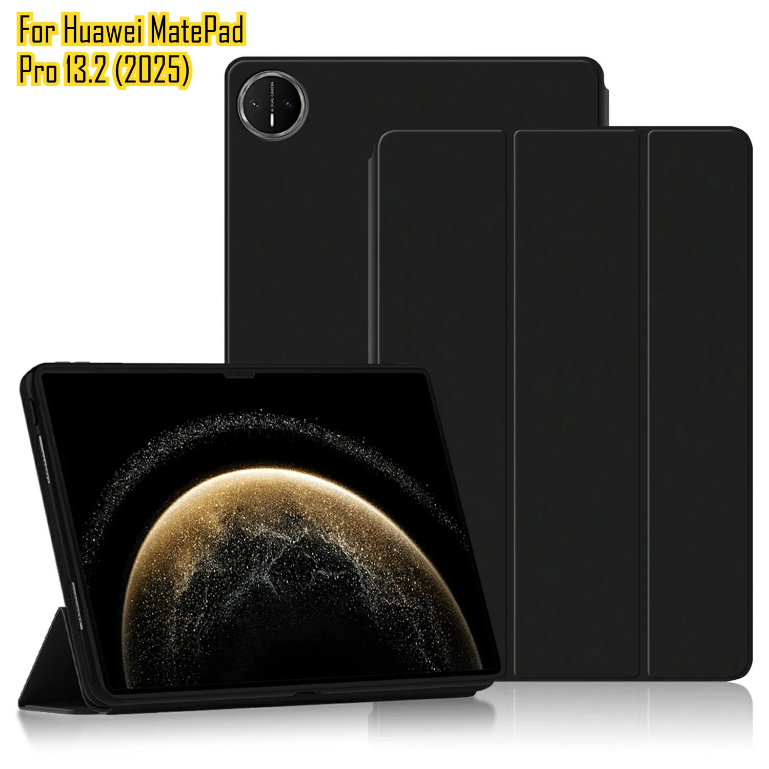 

For Huawei MatePad Pro 13.2 2025 New Case MatePad SE11 Air 12X 10.6 PU Leather Official Liquid Silicone Back Trifold Stand Cover