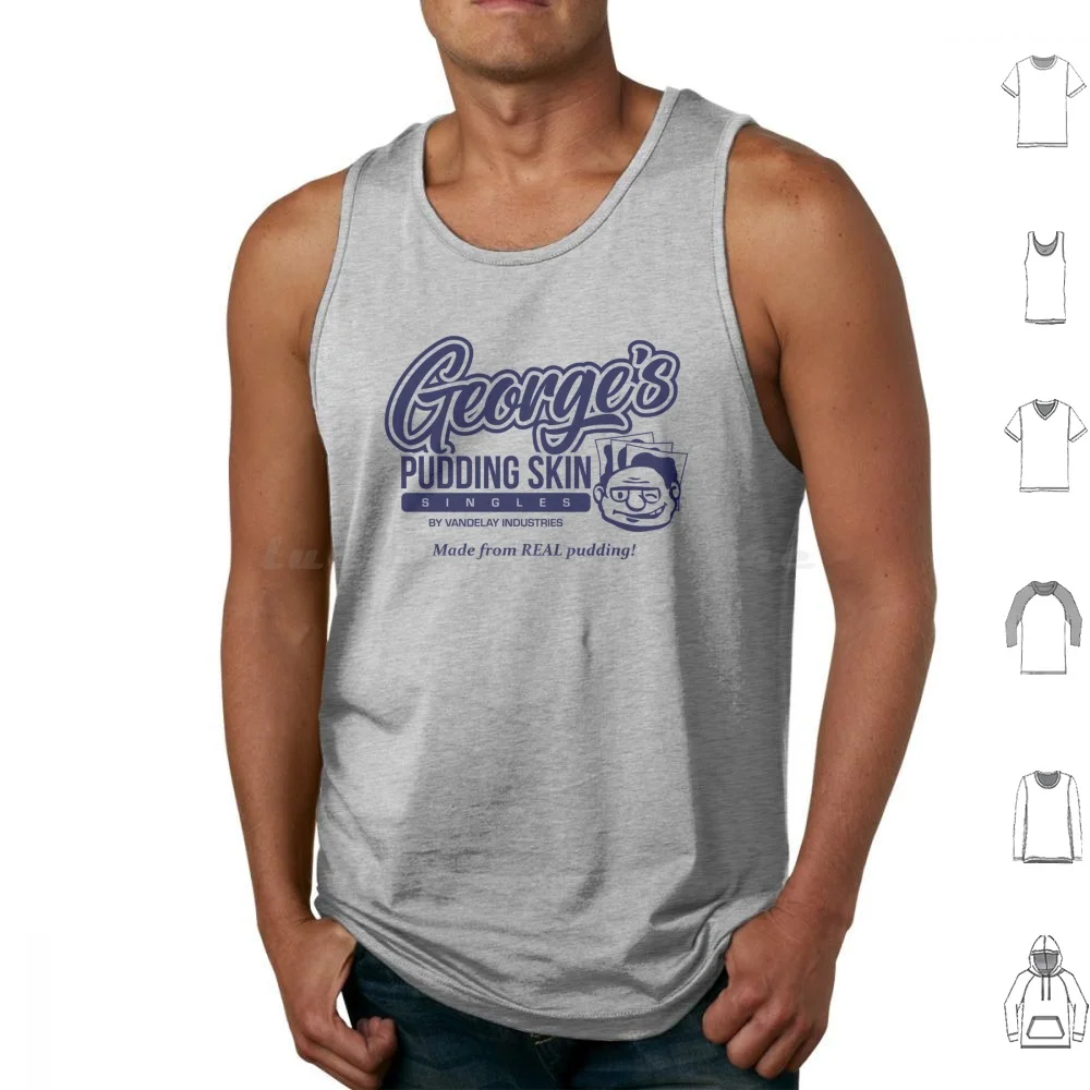 George's Pudding Skin Singles Tank Tops Vest Sleeveless Seinfeld George Pudding Skin Singles Funny Pop Culture Vandelay