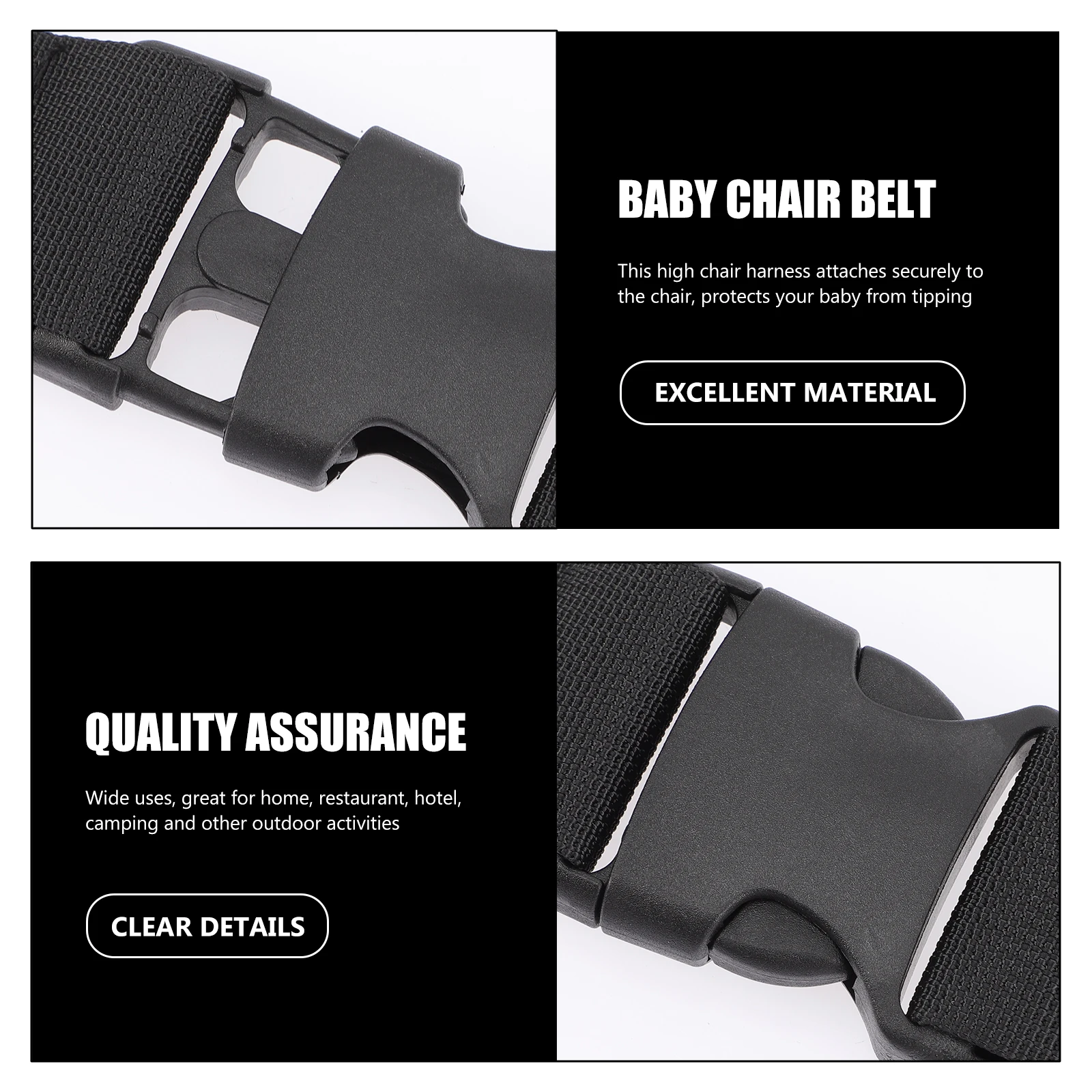 

3pcs Baby Chair Harness Strap 38mm Wide Adjustable Safety Toddler Chairs Straps Highchair Portable Lightweight