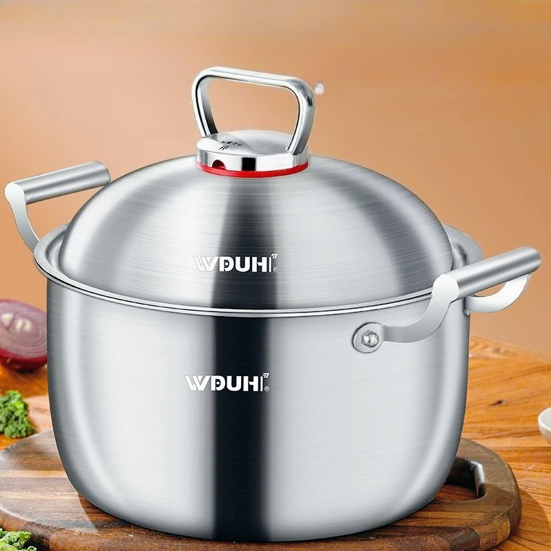 Stainless Steel Micro-pressure Soup Pot Uncoated Non-stick Household Cooking Stew Induction Cooker Gas Stove Universal
