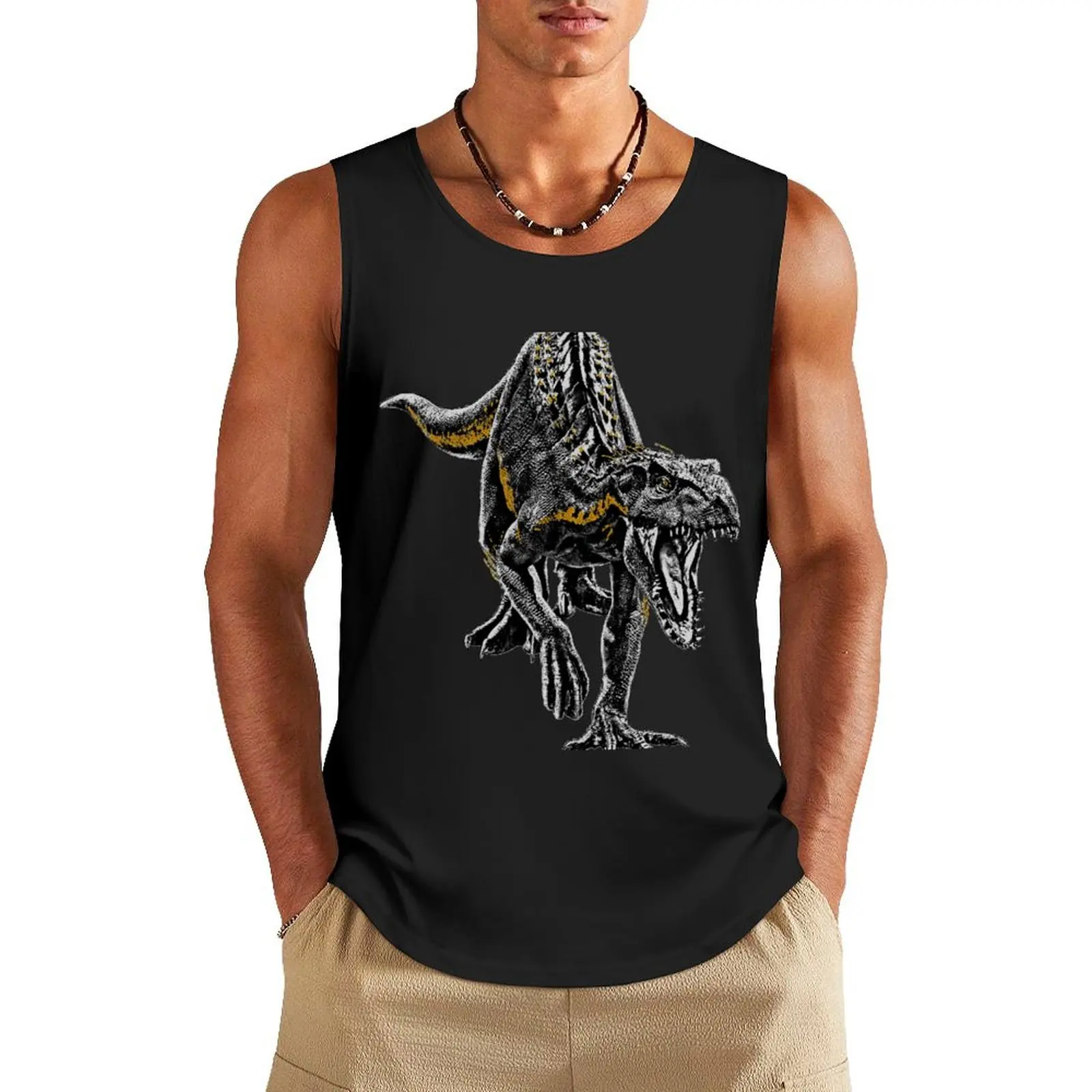 Майка Indoraptor Мужская, рубашка без рукавов, одежда