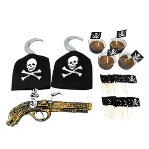 الكابتن القراصنة تأثيري زي الدعائم قبعة القراصنة هوك اليد علم بالون هالوين حزب الديكور الاطفال عيد ميلاد حزب الديكور هدية أعلى 7 مبيعات يتوهم الكابتن هوك - No6
