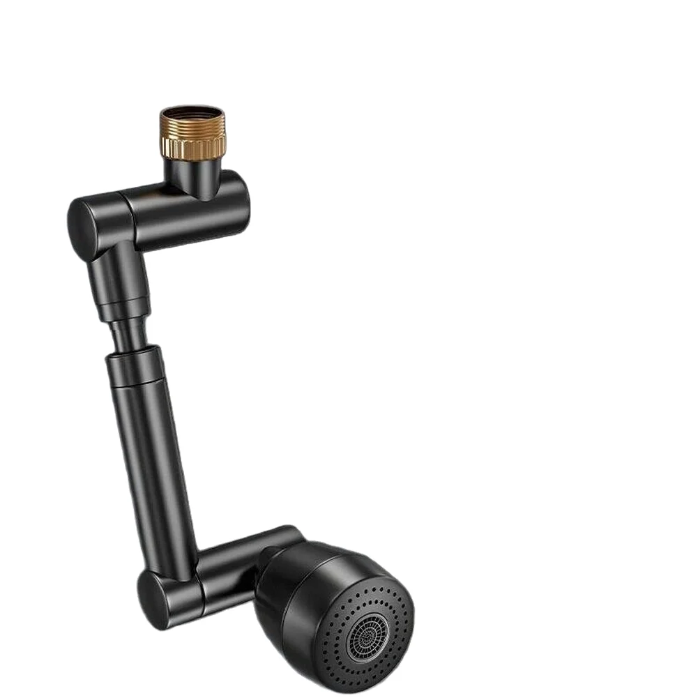 1pc 3 Mode Black Copper Rotatable Extendable Faucet Aerator 1440 Degree Anti For Basin Kitchen Laundry Sink Tap Head