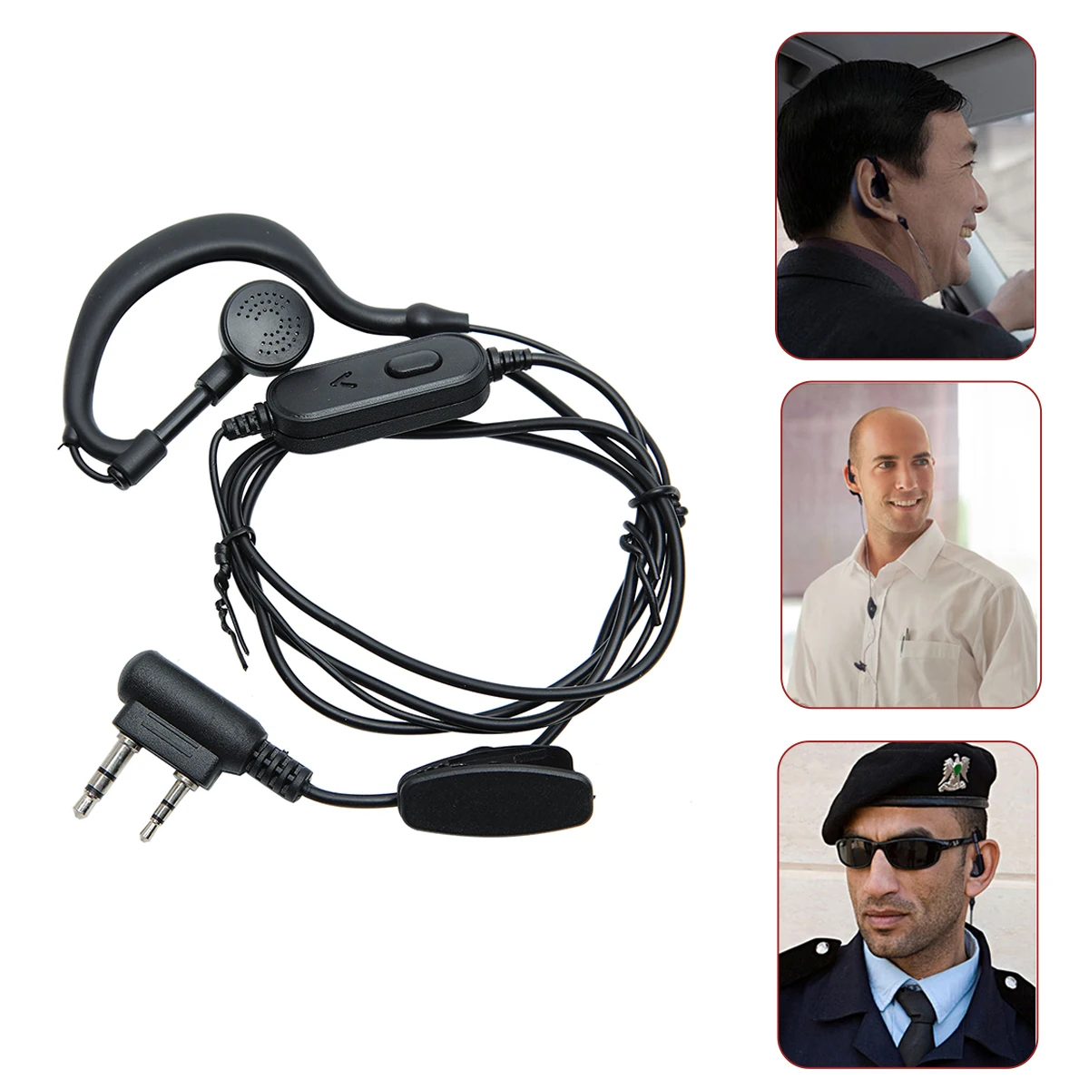 BAOFENG – oreillettes radio 2 broches, port K, micro ptt, casque pour talkie-walkie portable, radio 2 voies, 10 pièces