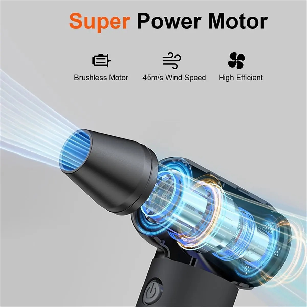 (ABUB) Compressed Air Duster 180000RPM Turbofan Jet Fan 3 Gears Adjustable Cordless Air Blower for Car and Home Cleaning Tool