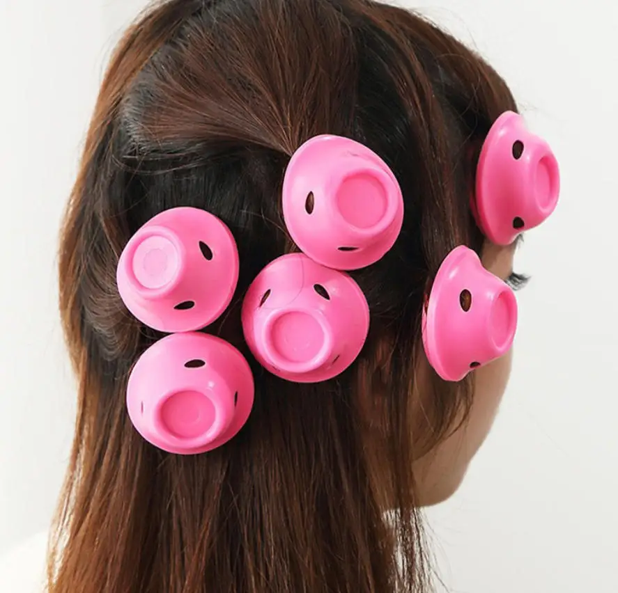 10/30pcs Pink Silicone Hair Curlers No Heat Damage Compact Portable Easy Use Natural Waves Bangs