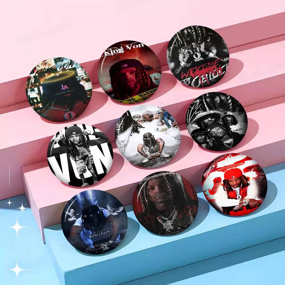 K-King Grandson Von Rapper 58mm Cute Series Pins Funny Badge Interesting Animals Brooches Backpack Clothes Gift Accessory