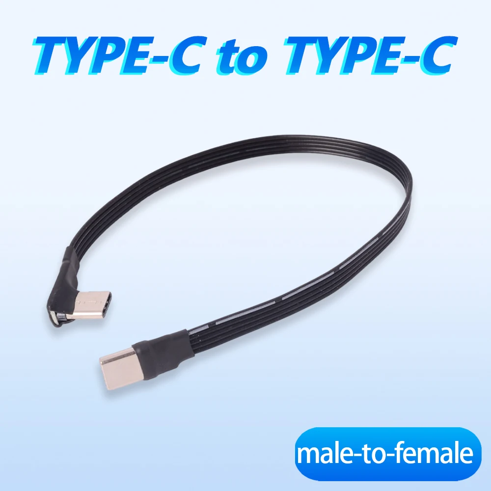 

USB C 2.0 Type-C Band Flat Cable Type-C Extension FPC USB 2.0 USB-C Up/Down 90° Angled Plugs 5CM-3M for TV PC 10CM 20CM 30CM