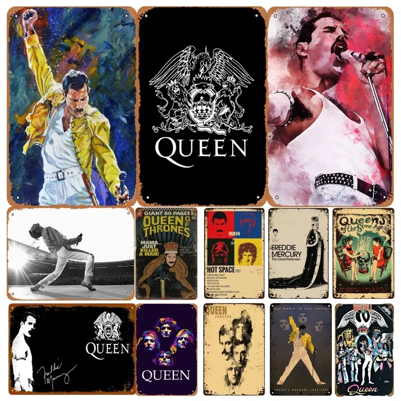 Metal tin sign poster Classic Queen band tin sign metal plaque poster for Bar Club wall home bedroom vintage wall plate