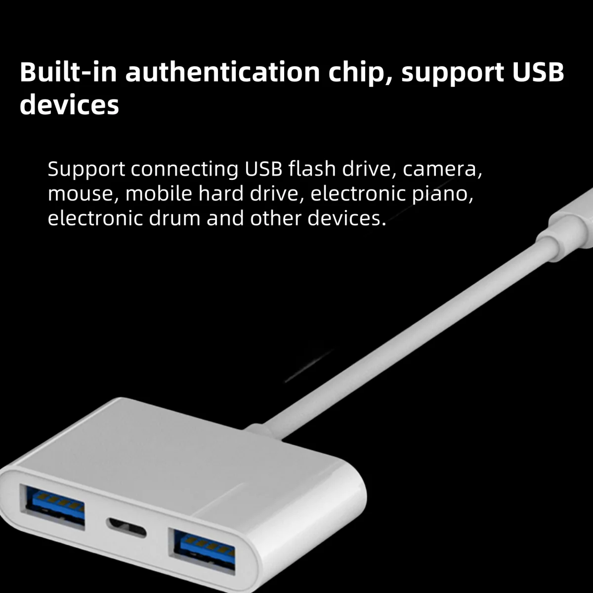 OTG Adapter for iPhone Lightning to USB 3.0 and Charging Expander 3 in 1 Protable Converter for Data Transfer of USB Device