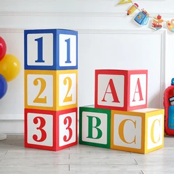 3pcs Back to School ABC Letter Graduation Box 123 Balloon Box 2024 Street Party Birthday Baby Shower Rainbow Theme Party Decor