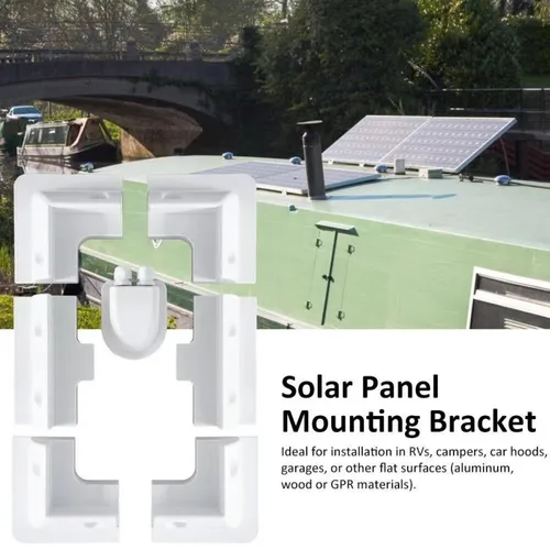 Imagen 2 del producto Kit de soporte de fijación de montaje de Panel Solar de techo superior RV, caja de cables, soporte de ABS para caravanas, Camper, barco, autocaravana