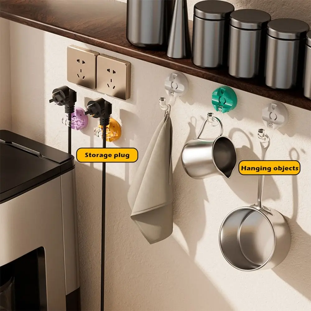 3pcs Magnetic Desktop Cable Organizer Self-Adhesive Rotatable Cable Storage Holder Multi-functional Multi-functional Hook