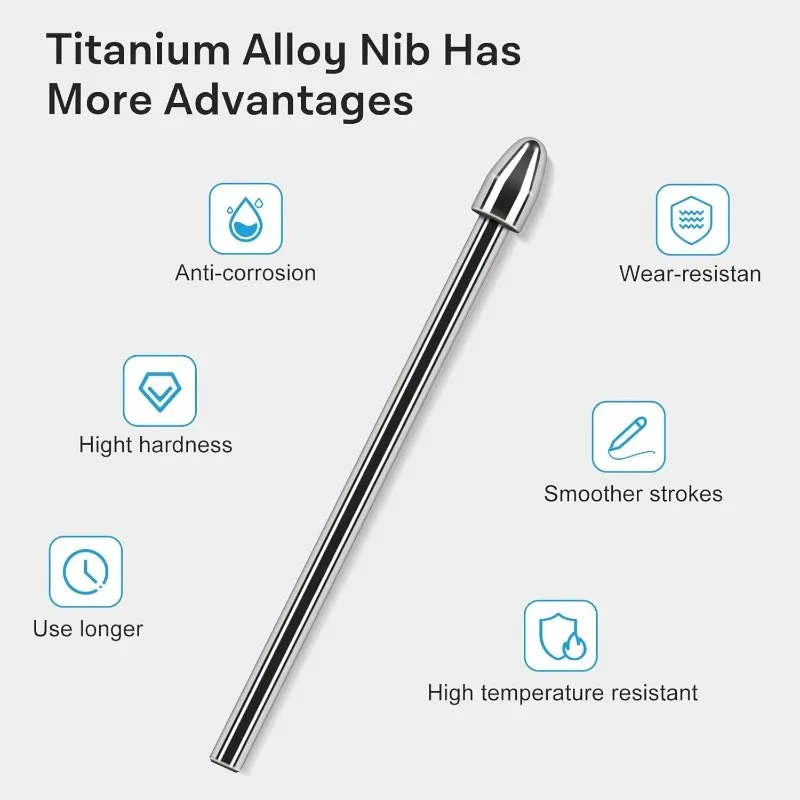 3 Pcs for Remarkable 2 Paper Tablet Marker Plus Stylus Durable Titanium Alloy Metal Replacement Pen Nibs with Tilt Support