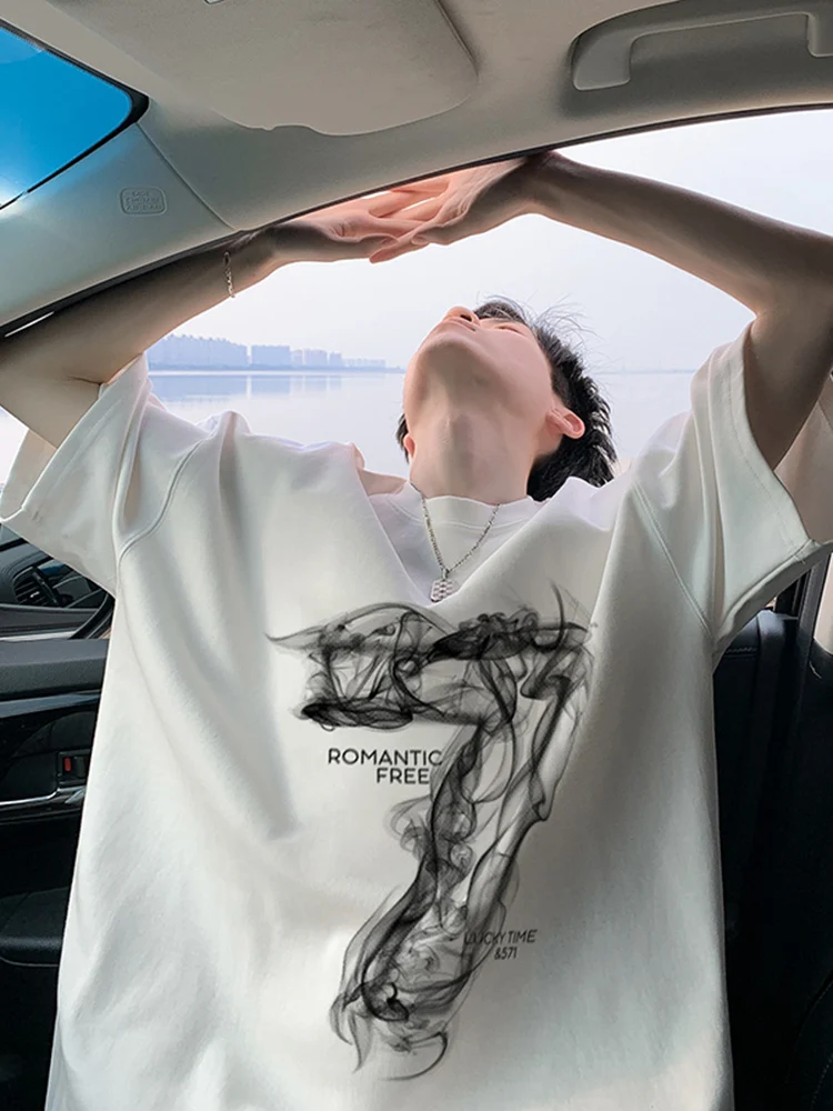 Heavyweight Structured 7 Word T-irt Summer Sun Clean Boys' Faion ort Sve American High Street f Sve