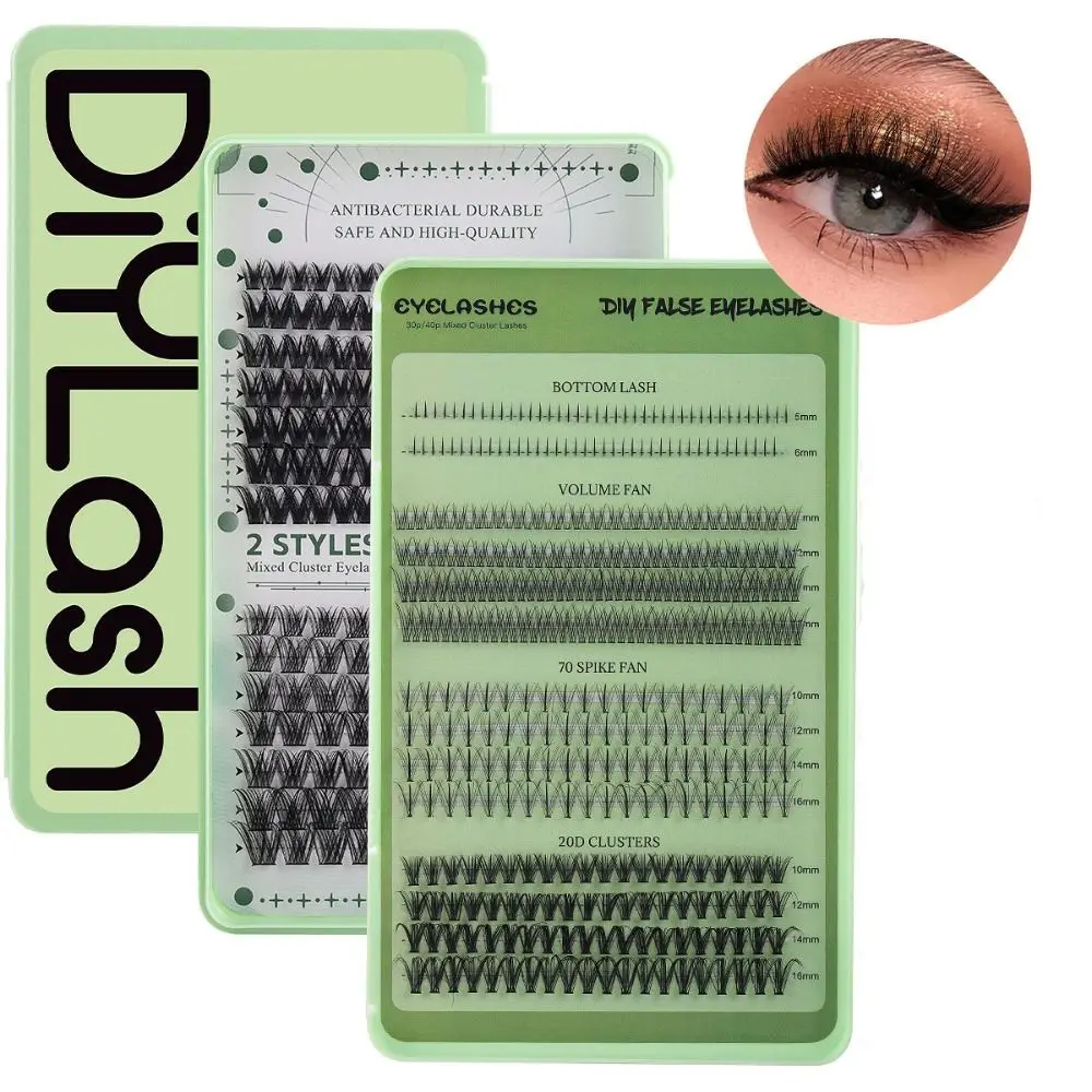 Ciglia a grappolo individuali miste Trucco Ciglia finte soffici fai-da-te Estensione ciglia a lunga durata Fasci di ciglia segmentate