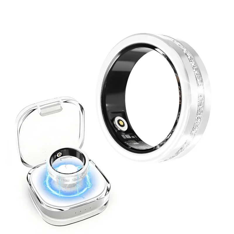 Smart Diamond Fitness Ring for Women Heart Rate & Sleep Monitor IP68 Waterproof Pedometer Health Tracker Fashionable Accessory