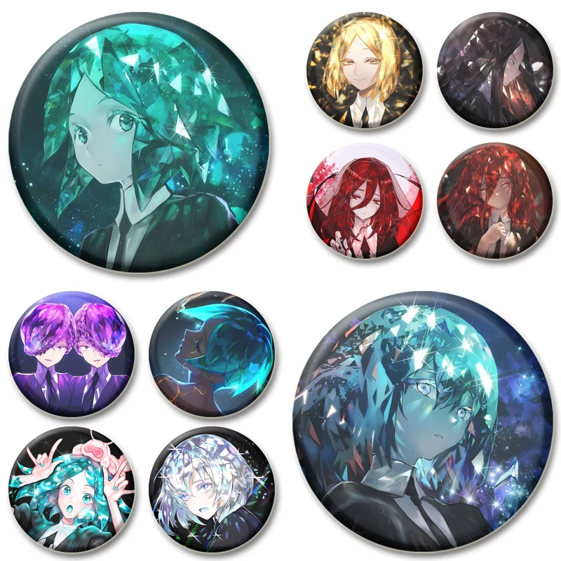 Land of The Lustrous bros Jade berlian lucu komik lencana Cosplay kreatif Enamel pin untuk pakaian hadiah aksesoris ransel