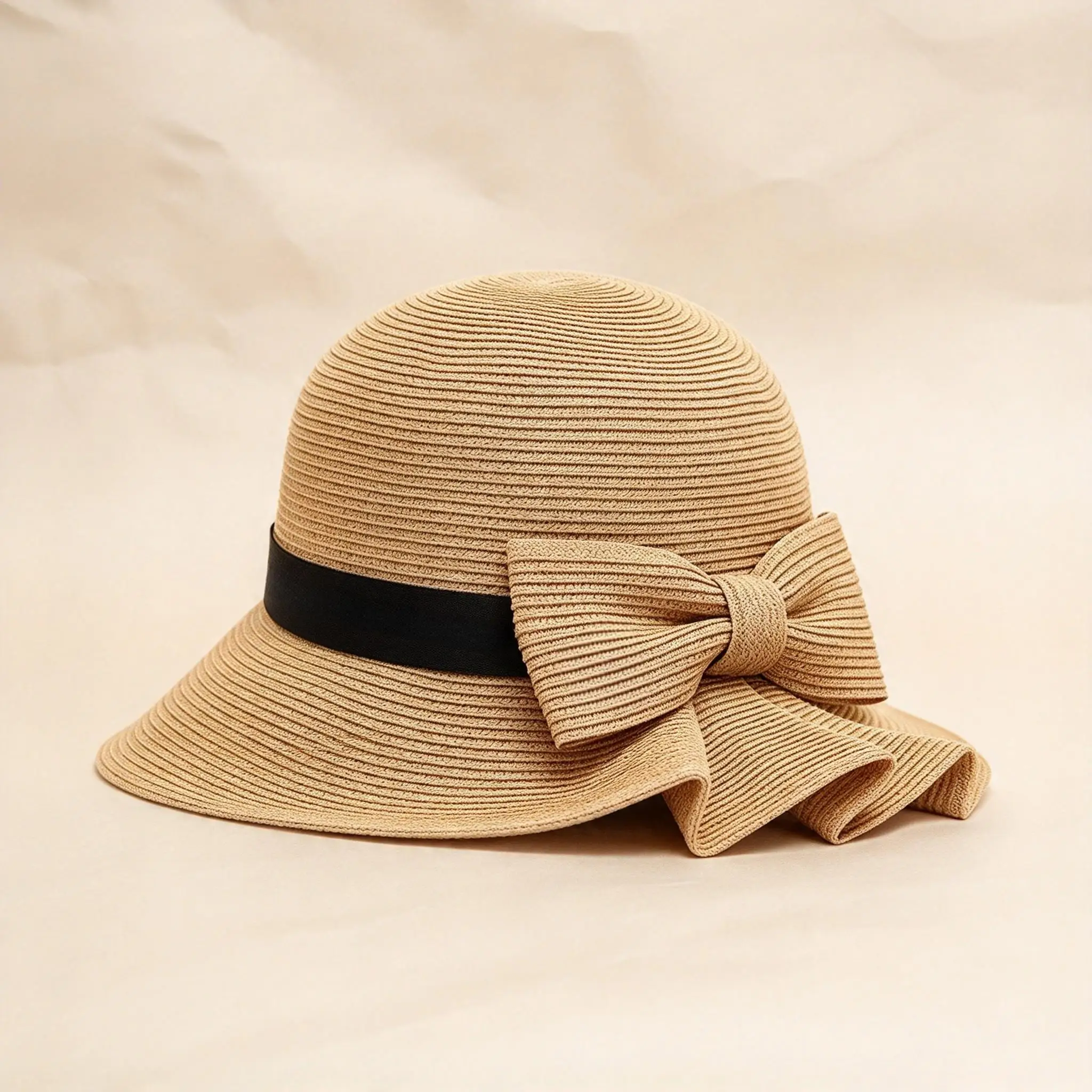 Woven Straw Golf Hat for Women, Foldable Portable Lightweight Trendy Sun Protection Outdoor Cap
