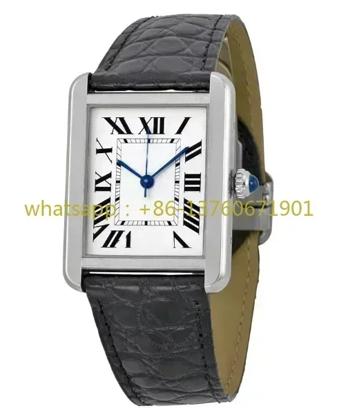 Luxury New Quartz Watch for Men Women Watches Stainless Steel Gold Silver Black Beather Female Ladies Tanks White Rome Dial