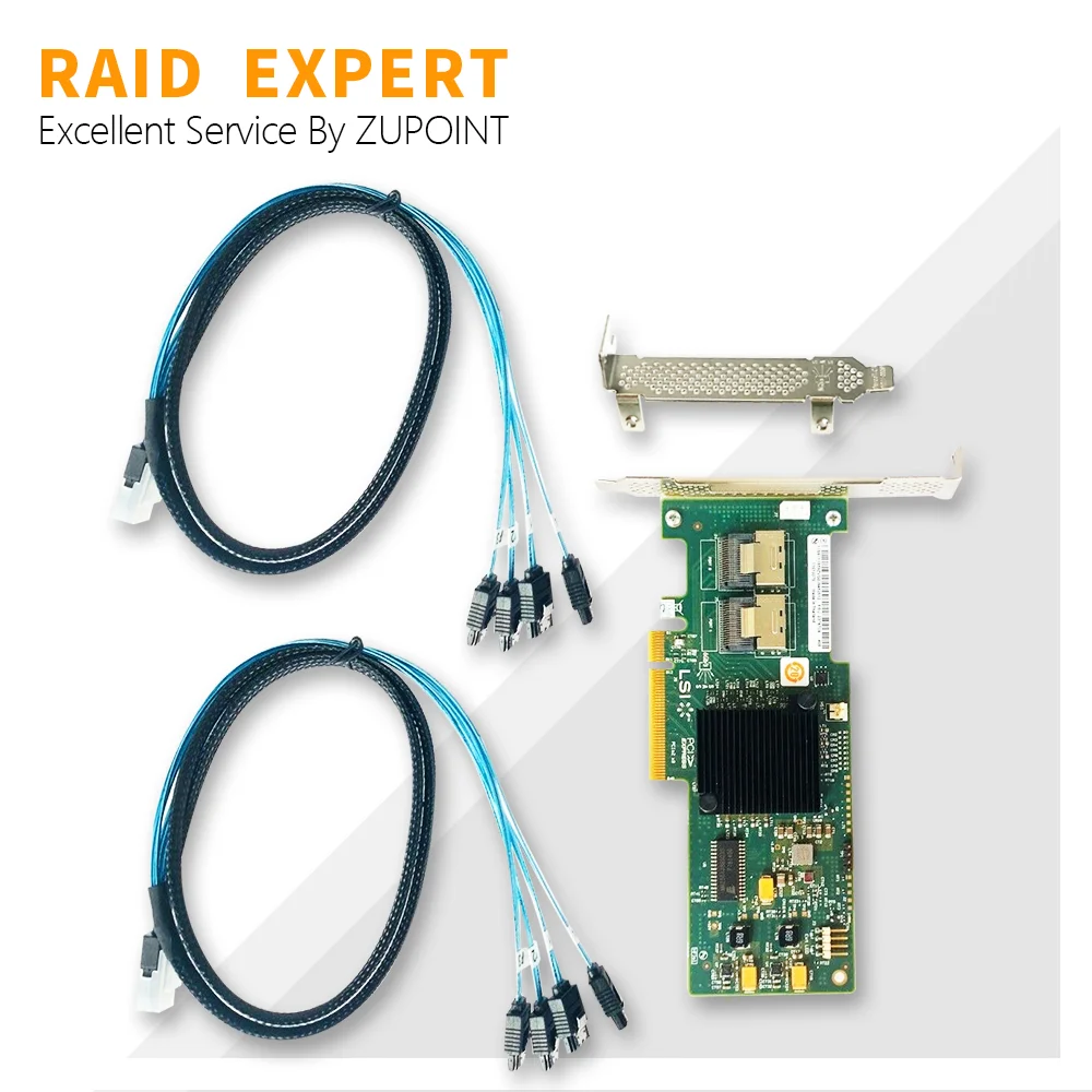 Imagem -02 - Placa Controladora Raid Sas Pcie Hba Fw:p20 92119i Expansor de Modo de ti para Zfs Nas Unraid x Cabo Sata Lsi-92408i