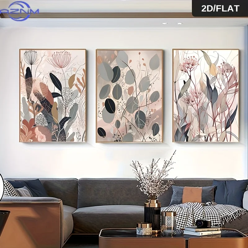 2D Flat 3pcs Unframed Australian native plants Painting Creative Canvas Poster Waterproof Canvas Wall Art Artwork Wall Painting