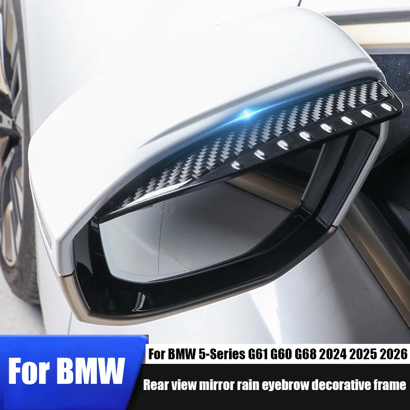 

Car rearview mirror rain eyebrow decorative frame carbon fiber pattern For BMW 5 Series G61 G60 G68 2024 2025 2026