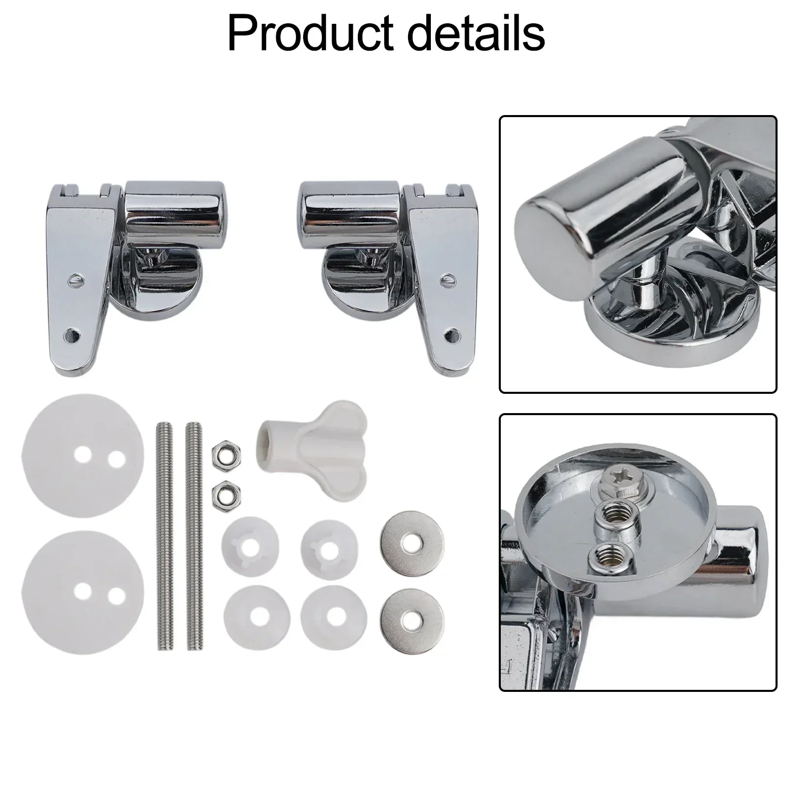 

Soft Close Hinges Toilet Lid Hinge Set 1 Set Accessories Replacement Silver Color Bathroom Accessories Easy To Install