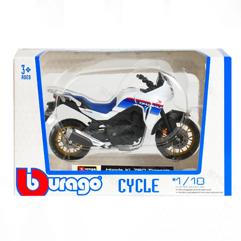 Bburago 1/18 HONDA XL750 Transalp Alloy Motorcycle Model Vehicle Collection Autobike Shork-Absorber Off Road Autocycle Model