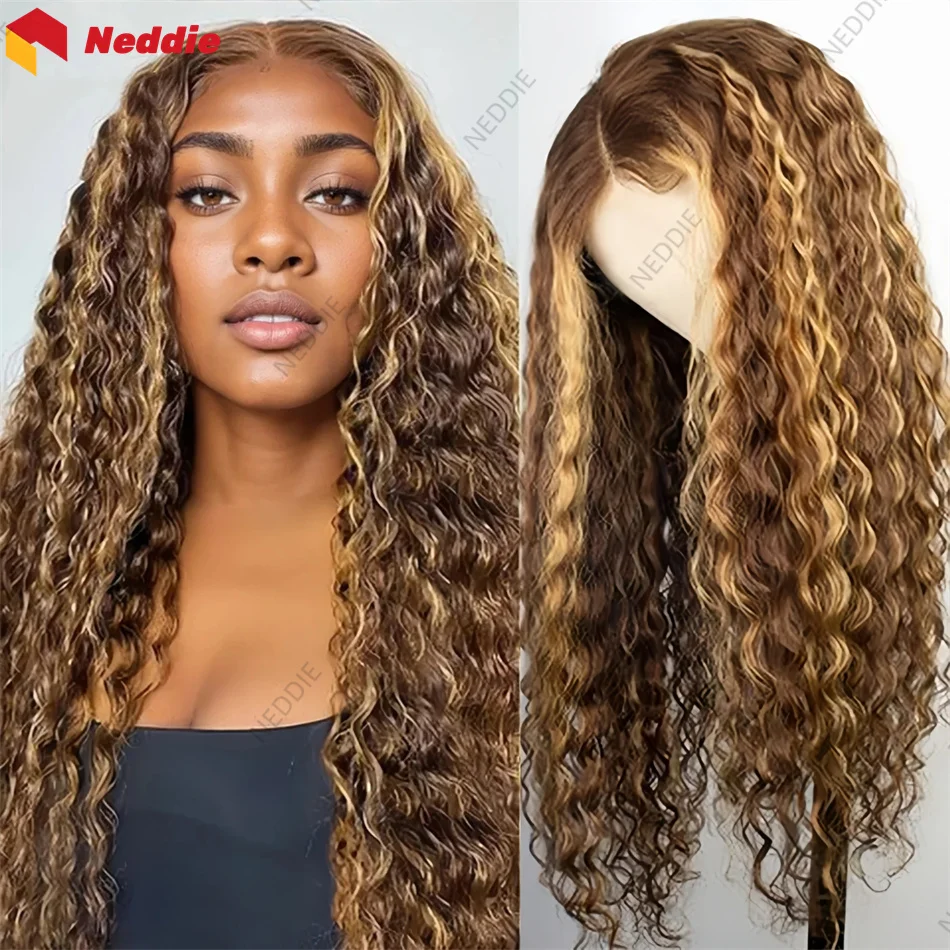 Perruque Lace Front Wig sans colle 100% naturelle, cheveux humains, Deep Wave, 13x4, 13x6, HD, pre-plucked, bouclée, qualité en vente, liquimanquer pour femmes