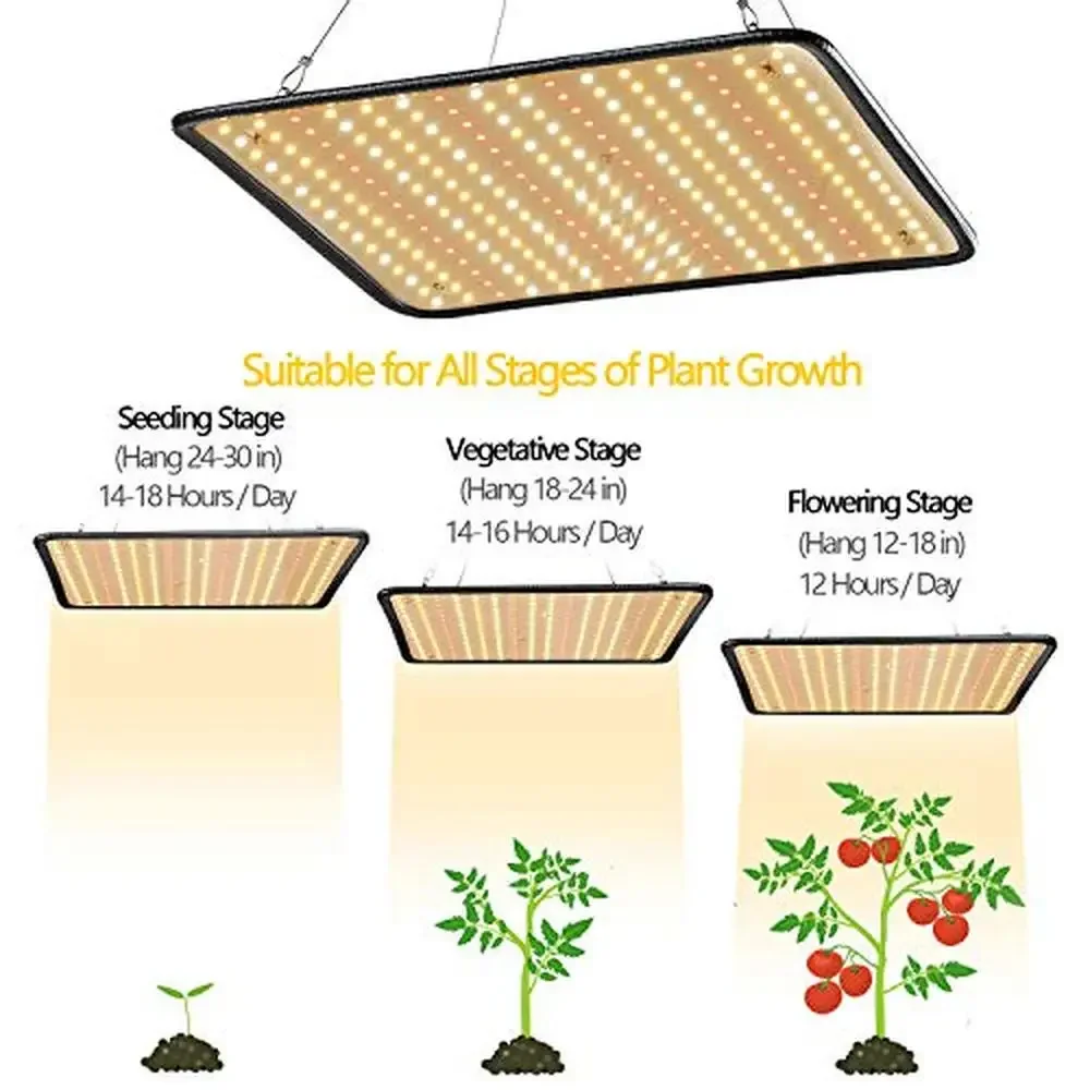 Luz LED de cultivo de 200W, lámpara de cultivo de plantas de espectro completo, tienda de cultivo de invernadero para cultivo interior, brillante, ligera, eficiente y fácil