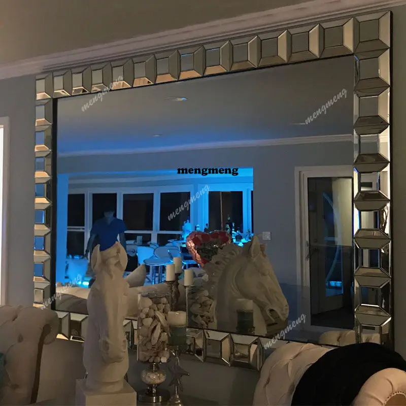 New design European bathroom mirror wall-mounted sink wall-mounted makeup mirror basin wash mirror customization