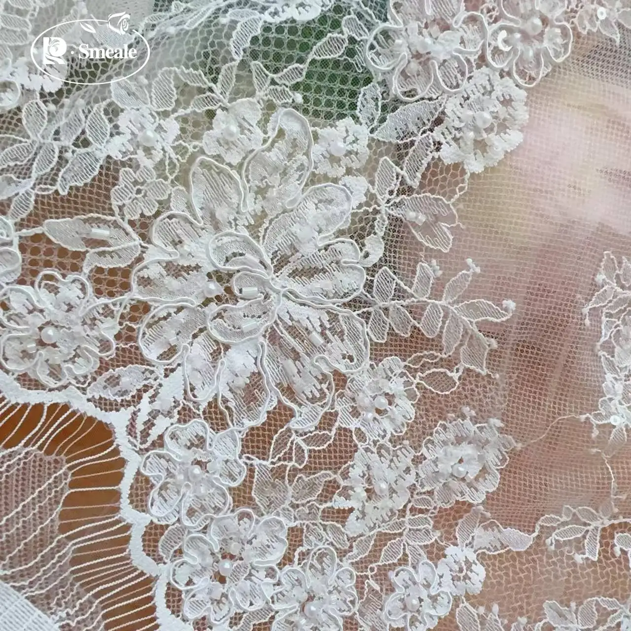 3 Meter/Stück. Seil-Stickerei, Perlen, Pailletten, Spitzenkopfschleier, Hochzeitskleid, Dekorationszubehör, handgemachte DIY-Nähzubehörteile. – Detail 7