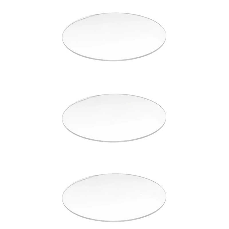 

3X Transparent 3Mm Thick Mirror Acrylic Round Disc Diameter:100Mm