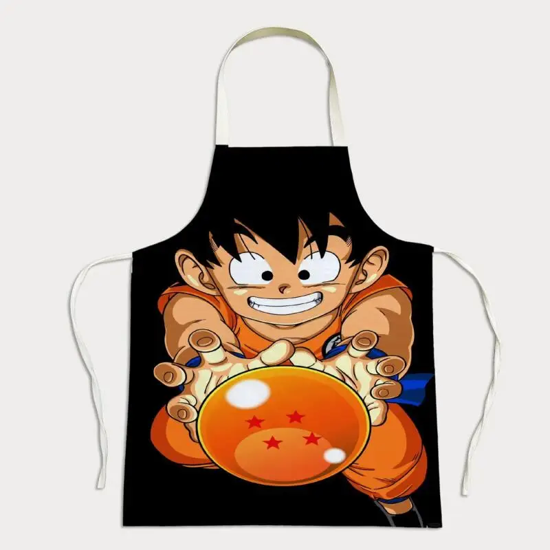 in stock Dragon Ball New Style Apron Kitchen Cooking Kids Art Painting Stainproof Waterproof Apron Cartoon Son Goku Holiday Gift