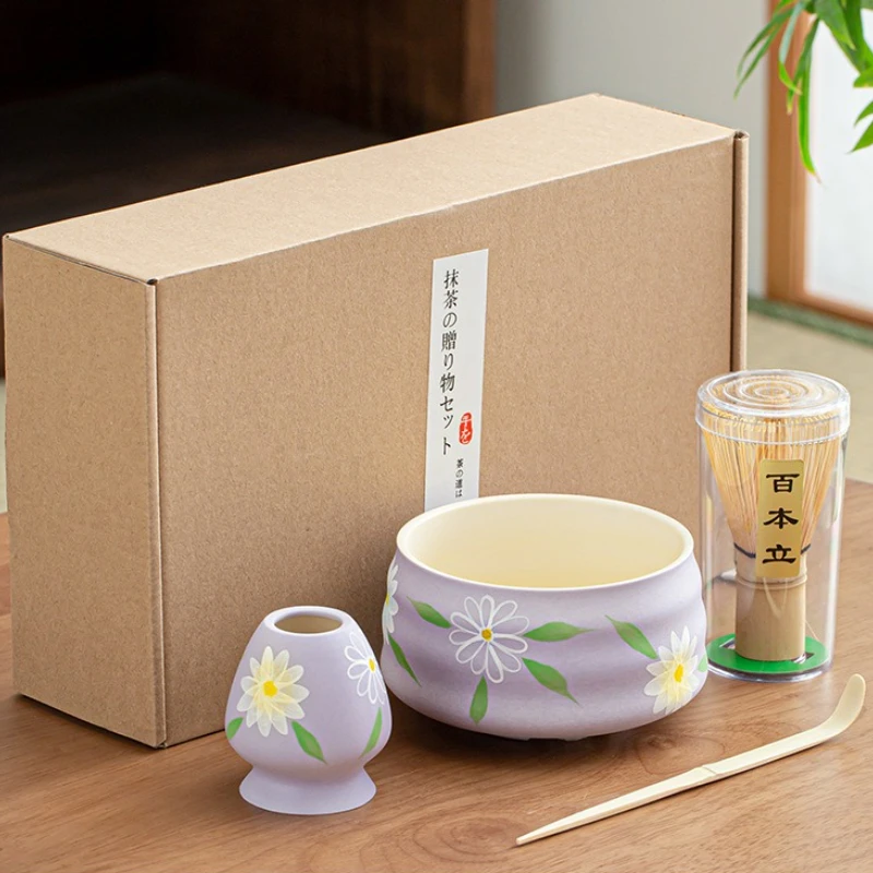 

4Pcs 7Pcs Japanese-style Matcha Companion Set Matcha Whisk Matcha Bowl Teaspoon Bamboo Matcha Brush Ceramic Matcha Tea Set
