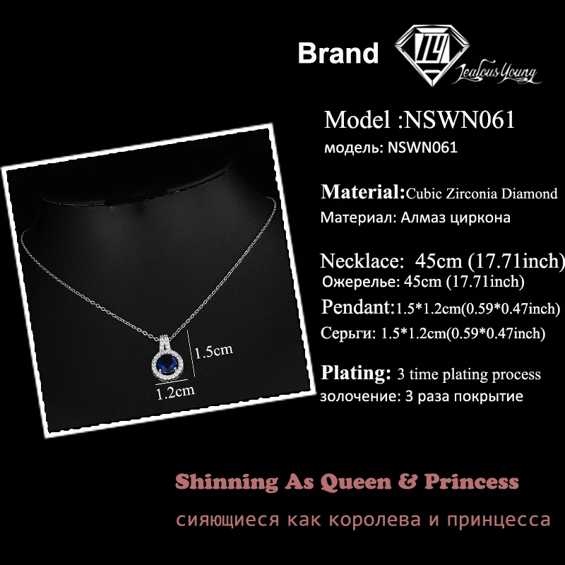 Fashion Cubic Zirconia Round Pendant Necklaces for Women 10 Colors Choker Bridal Hollow Party Jewelry