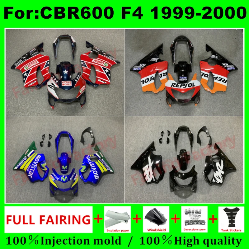 

Для CBR 600 CBR600 CBR600F F4 1999 2000, аксессуары, литьевая форма, кузов, обтекатель, комплект обтекателя мотоцикла, комплект кузова, пластик zxmt