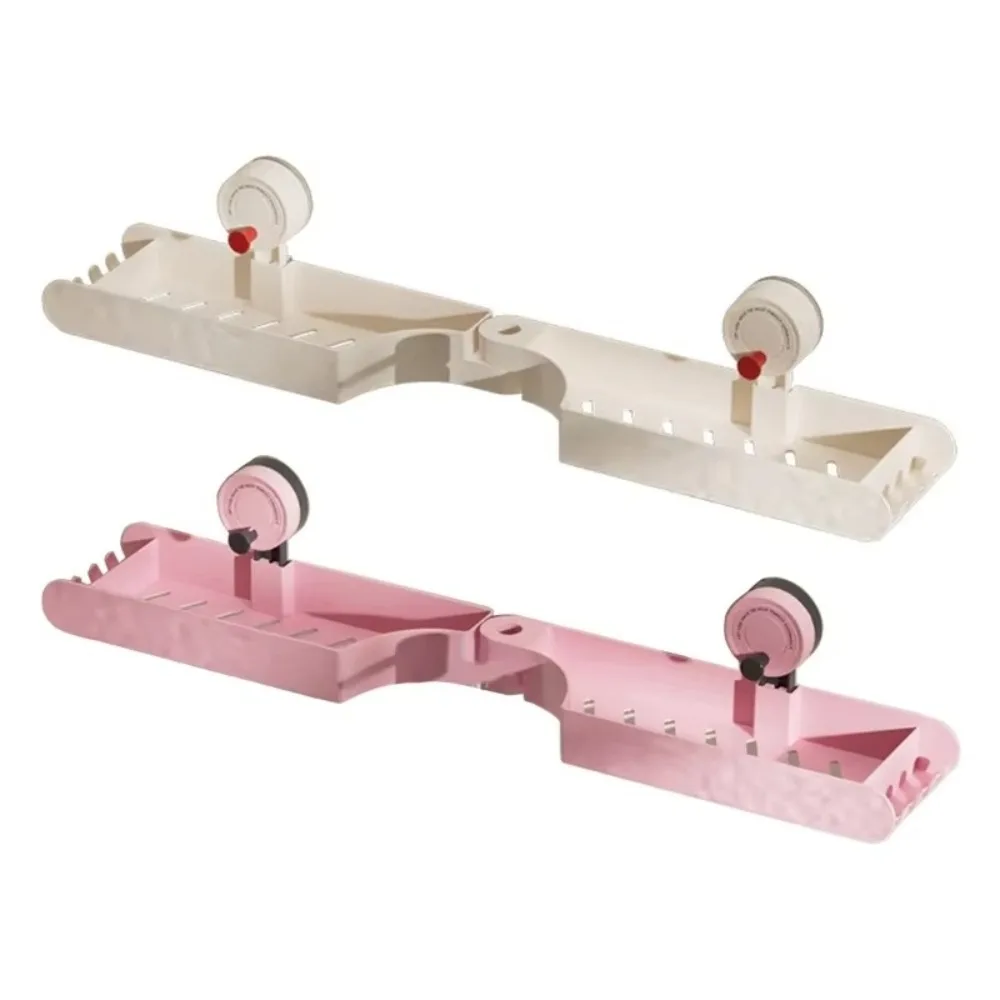 

Suction Cup Faucet Storage Rack U-Shape Groove Wall Mounted Bathroom Drainage Rack No Punching Removable Bathroom Storage Basket