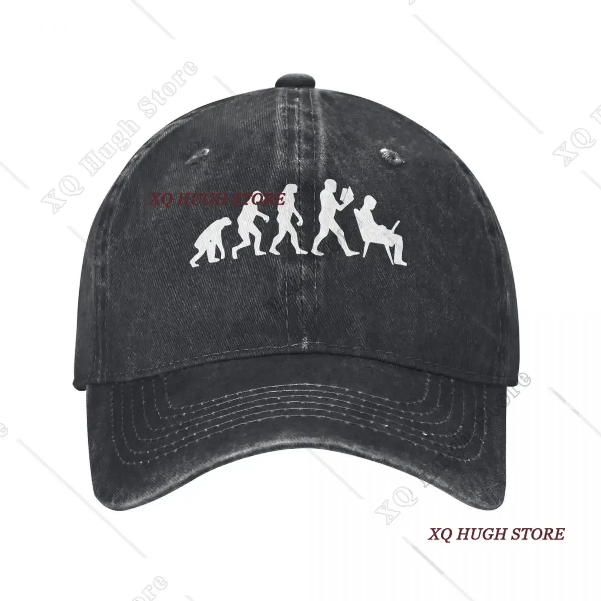 Human Evolution Computer Funny Streetwear Demin Cap Outdoor Adventures Hats Woman Men's Baseball Cap