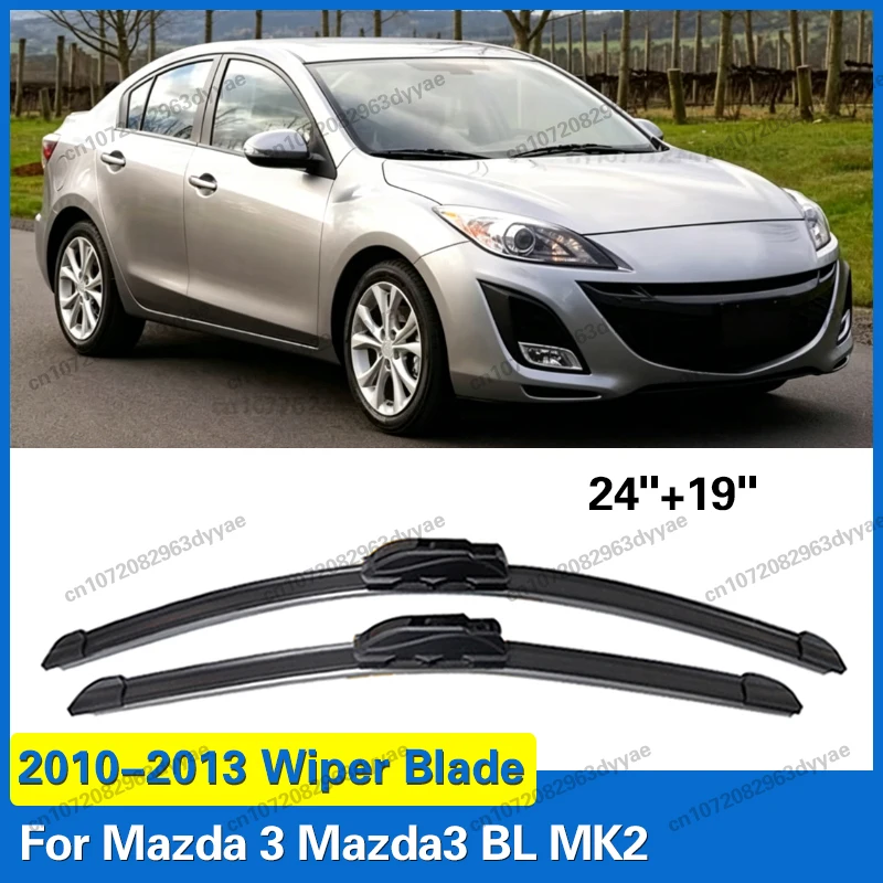 

For Mazda 3 Mazda3 BL MK2 2010 - 2013 2011 2012 Wiper Front Wiper Blades Windshield Windscreen Window Brush 24"+19"