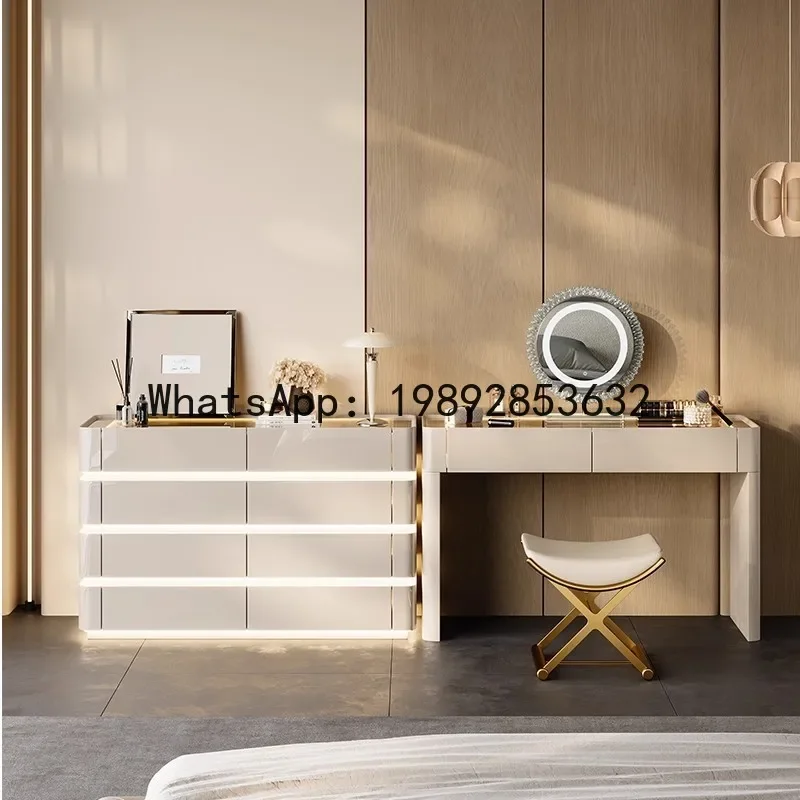 

a-16 solid wood glass vanity table bedroom bedside storage jewelry cabinet makeup desk