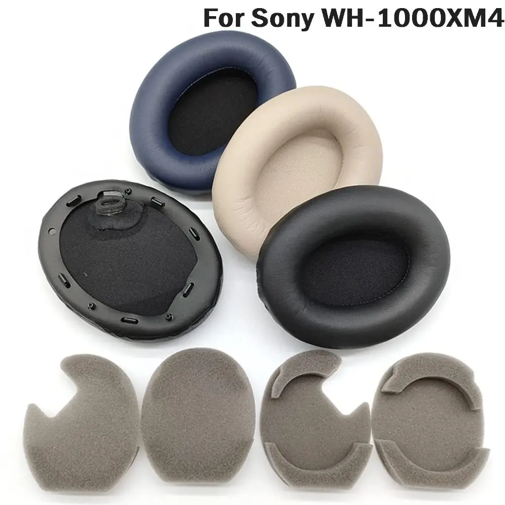 1 Pair Of Earpads For Sony WH-1000XM4 Headphone Ear Pads Cushion Soft Leather Memory Sponge Cover Repair Durable Earmuffs 