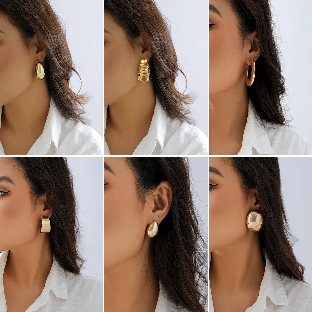 

Metal Stud Earrings for Women Fashion Jewelry Minimalist Accessories gifts Vintage
