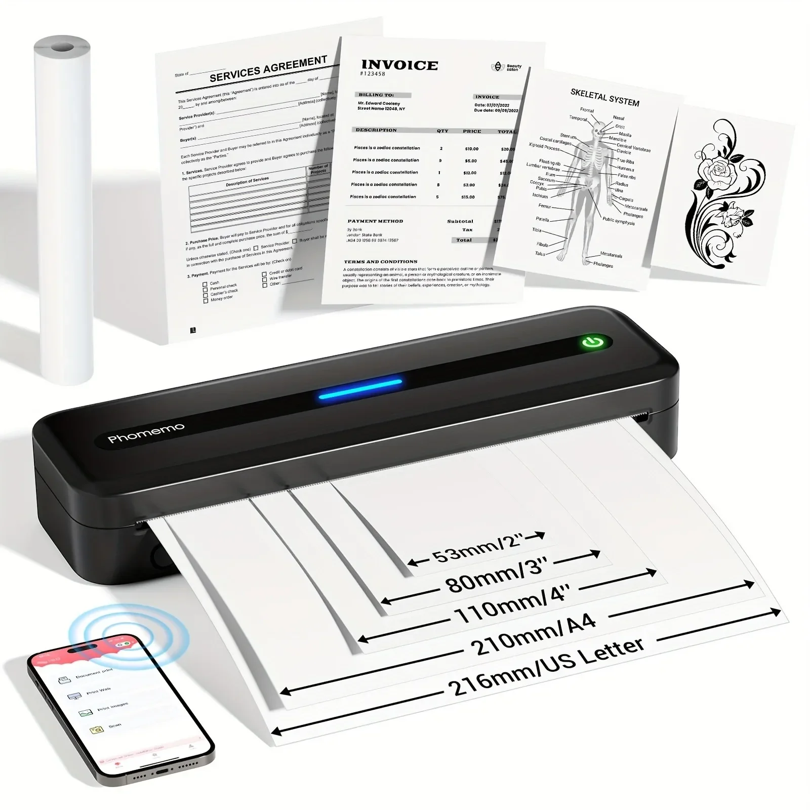 Thermal Printer A4 Paper Roll Folded Printing Quick Dry Long Term A4 Thermal Paper For Photo Picture PDF Print For A40 Printer